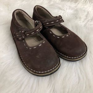 Girls Jumping Jacks Brown Dress Shoes